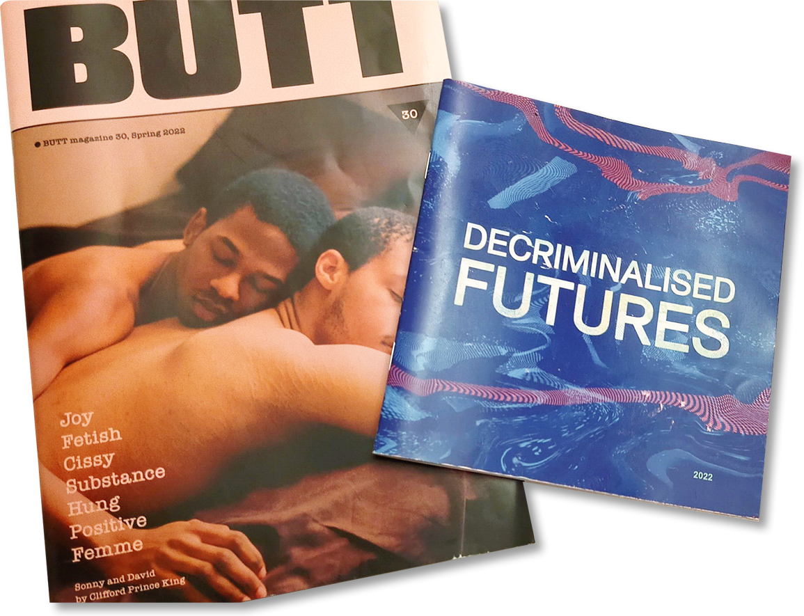 ICAのセックスワーカーの展覧会パンフレットと販売されていたゲイ雑誌※distaで閲覧できます。